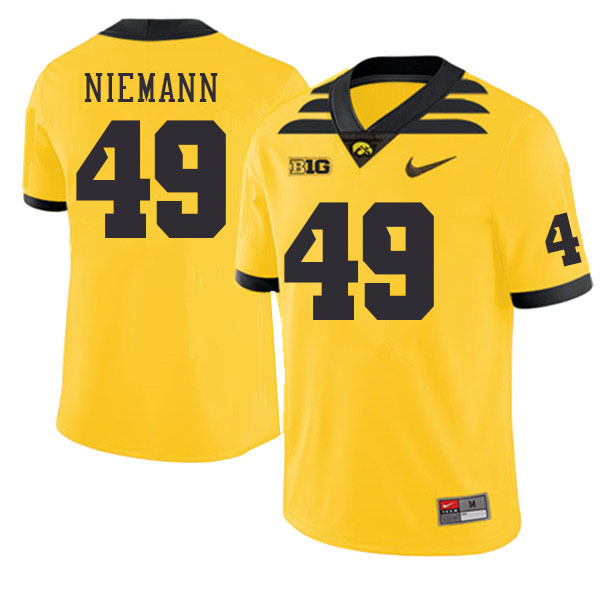 Iowa Hawkeyes #49 Nick Niemann College Football Jerseys Stitched Sale-Gold